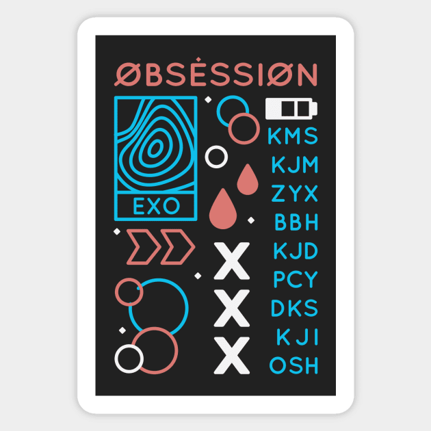 obsession - exo Sticker by amyadrianna